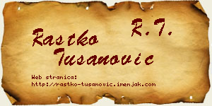 Rastko Tušanović vizit kartica